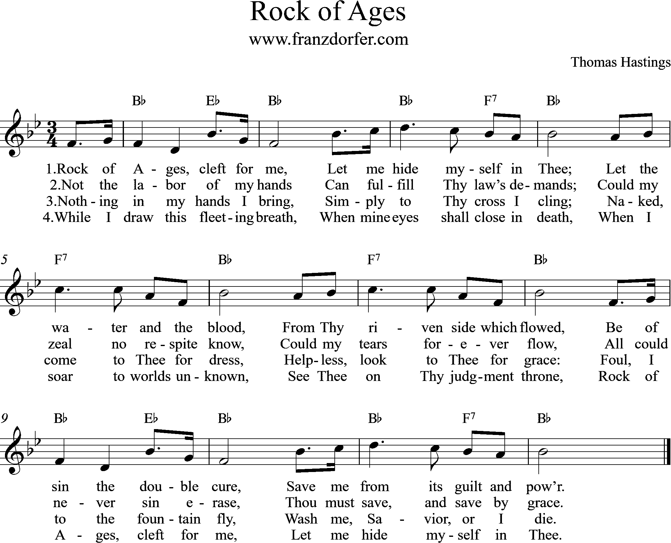 sheetmusic Rock of Ages